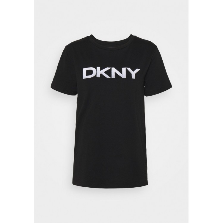 Kobiety T SHIRT TOP | DKNY FOUNDATION LOGO TEE - T-shirt z nadrukiem - black/czarny - VA26269