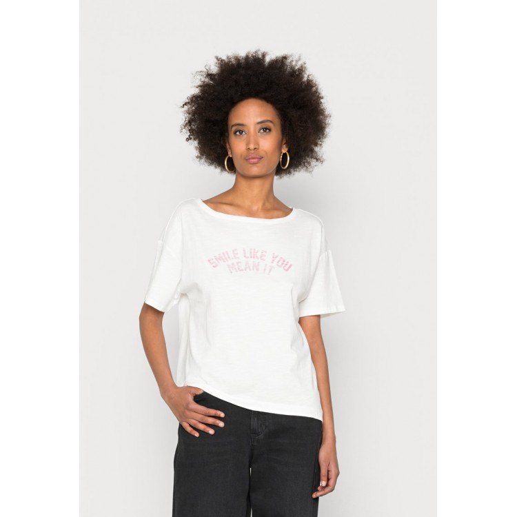 Kobiety T SHIRT TOP | edc by Esprit T-shirt z nadrukiem - off white/mleczny - OQ68375