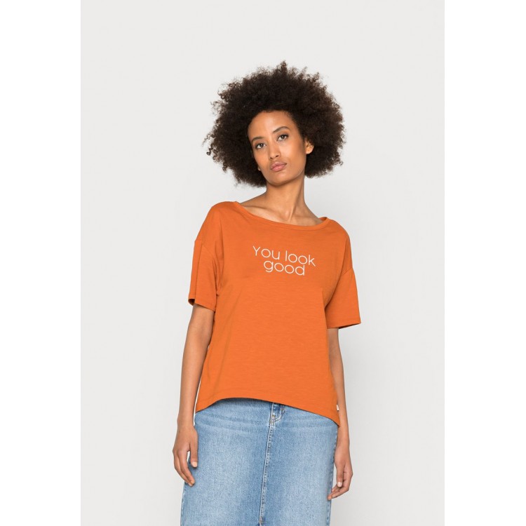 Kobiety T SHIRT TOP | edc by Esprit T-shirt z nadrukiem - toffee/brązowy - LT02552