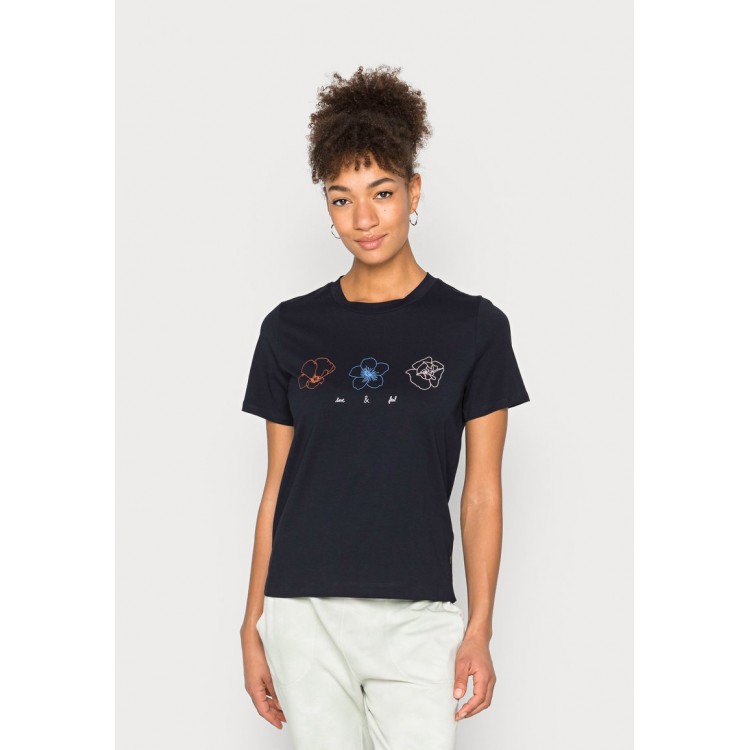 Kobiety T SHIRT TOP | edc by Esprit TEE - T-shirt z nadrukiem - navy/granatowy - YN92019