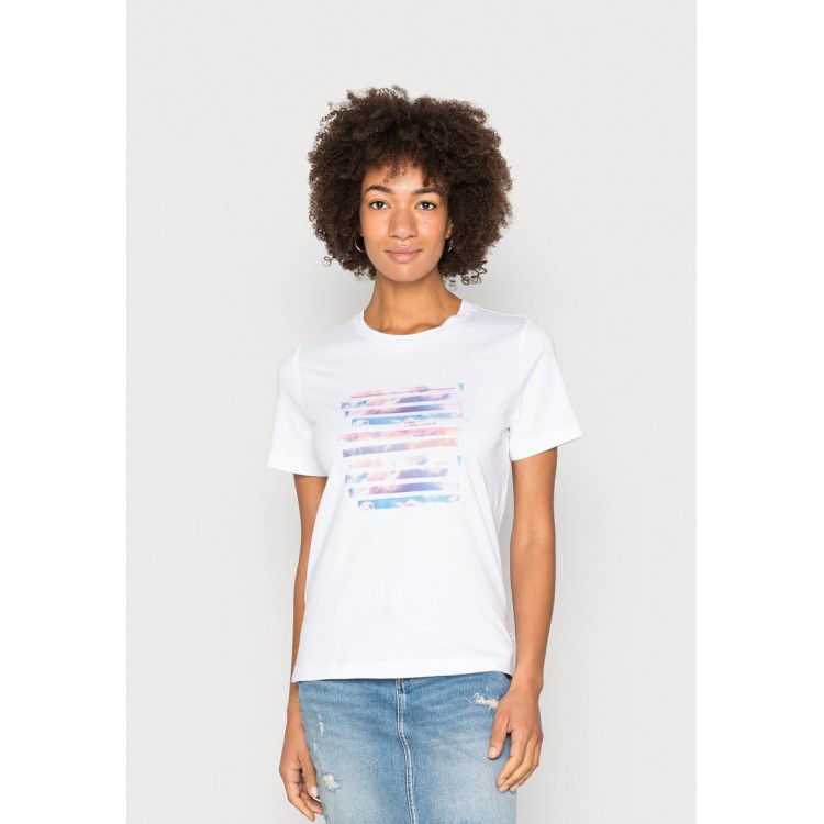 Kobiety T SHIRT TOP | edc by Esprit TEE - T-shirt z nadrukiem - white/biały - IA64384
