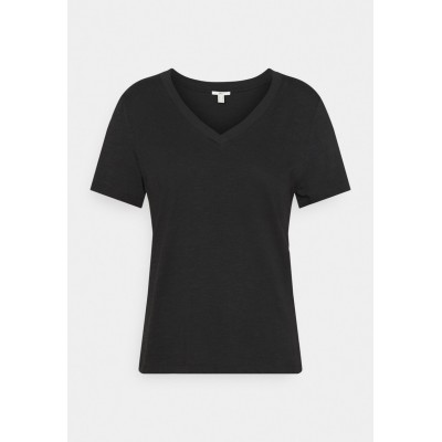 Kobiety T_SHIRT_TOP | edc by Esprit VNECK TEE - T-shirt basic - black/czarny - DB51495