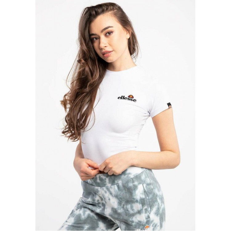 Kobiety T SHIRT TOP | Ellesse VIKINS CROP - T-shirt z nadrukiem - white/biały - QD34162