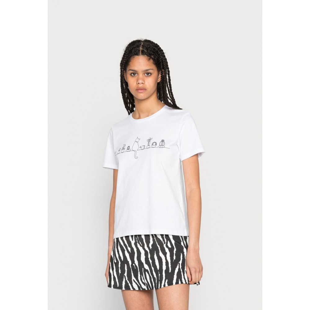 Kobiety T SHIRT TOP | Even&Odd T-shirt z nadrukiem - white/biały - RD82670