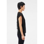 Kobiety T SHIRT TOP | G-Star GSRAW KNOTTED - T-shirt z nadrukiem - dk black/czarny - JN10365