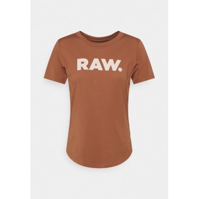 Kobiety T_SHIRT_TOP | G-Star RAW. SLIM R T WMN - T-shirt z nadrukiem - raw hide/brązowy - RJ11728