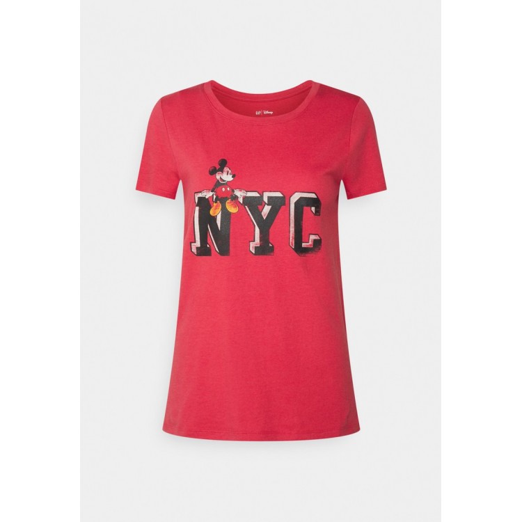 Kobiety T SHIRT TOP | GAP MICKEY - T-shirt z nadrukiem - faded red/czerwony - WQ60670