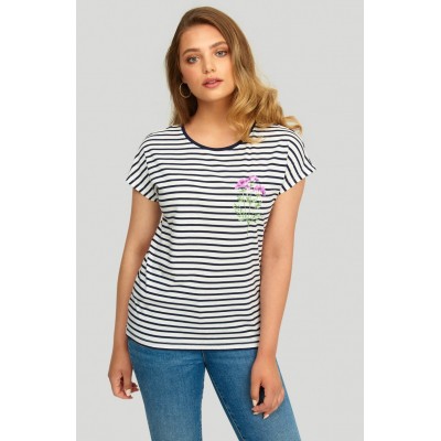 Kobiety T_SHIRT_TOP | Greenpoint T-shirt z nadrukiem - stripes/biały - PI43832