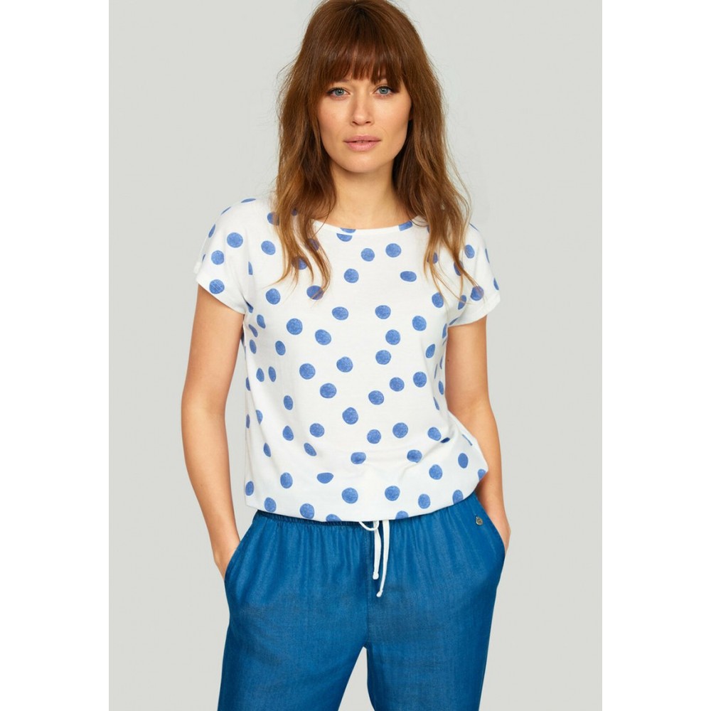 Kobiety T SHIRT TOP | Greenpoint T-shirt z nadrukiem - white/blue/biały - MJ61557