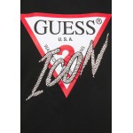 Kobiety T SHIRT TOP | Guess ICON - T-shirt z nadrukiem - jet black/czarny - KQ61486