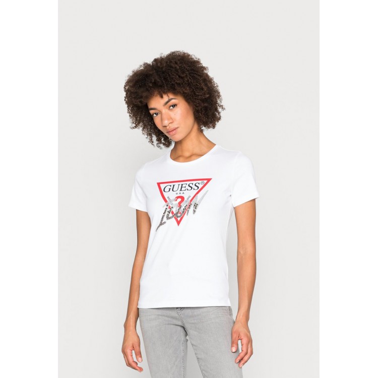 Kobiety T SHIRT TOP | Guess ICON TEE - T-shirt z nadrukiem - pure white/biały - OI88145