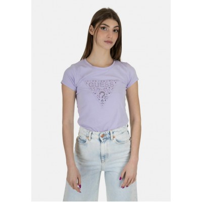 Kobiety T_SHIRT_TOP | Guess LOGO RICAMATO - T-shirt z nadrukiem - viola/fioletowy - VF49218