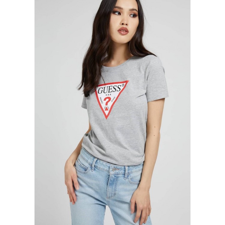 Kobiety T SHIRT TOP | Guess ORIGINAL TEE - T-shirt z nadrukiem - hellgrau/jasnoszary - PY79284