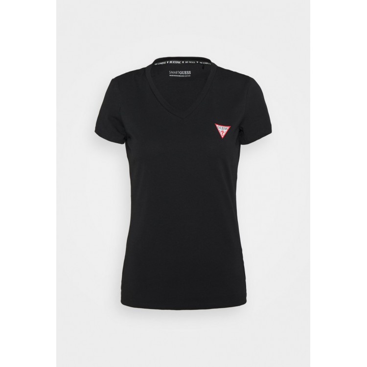 Kobiety T SHIRT TOP | Guess TRIANGLE - T-shirt basic - jet black/czarny - MD25089