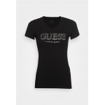 Kobiety T SHIRT TOP | Guess TRINE - T-shirt z nadrukiem - jet black/czarny - CC20732