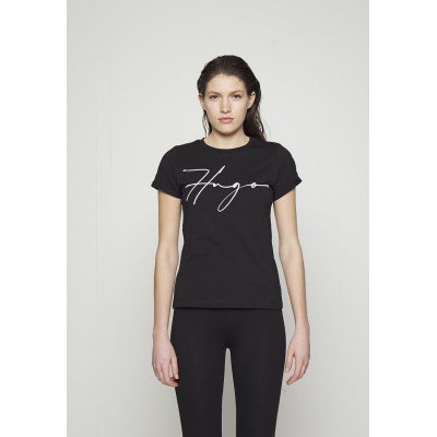 Kobiety T_SHIRT_TOP | HUGO THE SLIM TEE - T-shirt z nadrukiem - schwarz/czarny - QH77127