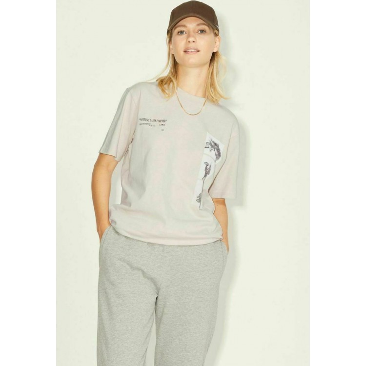 Kobiety T SHIRT TOP | JJXX JXBEA FLOWER PRINT - T-shirt z nadrukiem - moonbeam/mleczny - QT07989