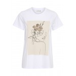 Kobiety T SHIRT TOP | Kaffe KALALLY - T-shirt z nadrukiem - opt white w girl artwork/biały - UR55270