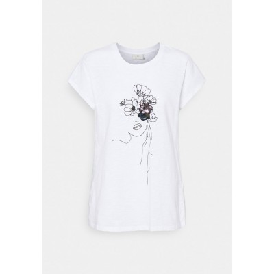 Kobiety T_SHIRT_TOP | Kaffe KAMILLY - T-shirt z nadrukiem - optical white/biały - HG58849