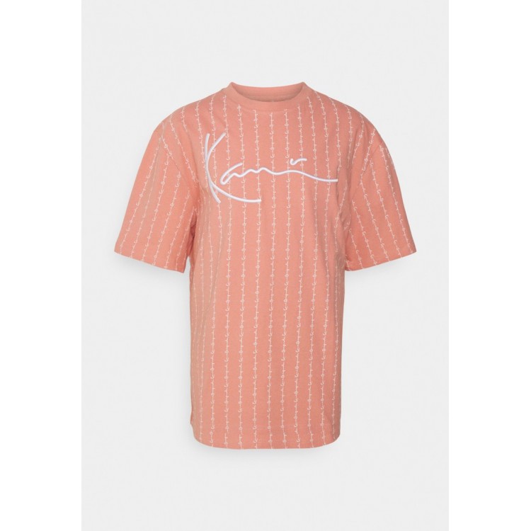 Kobiety T SHIRT TOP | Karl Kani SIGNATURE LOGO PINSTRIPE TEE UNISEX - T-shirt z nadrukiem - rose/różowy - KE03254