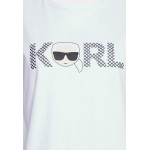 Kobiety T SHIRT TOP | KARL LAGERFELD IKONIK LOGO - T-shirt z nadrukiem - white/biały - TN69724