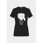 Kobiety T SHIRT TOP | KARL LAGERFELD IKONIK - T-shirt z nadrukiem - black/czarny - WS41197