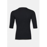 Kobiety T SHIRT TOP | KARL LAGERFELD LACE UP TOP - T-shirt basic - black/czarny - YO29294