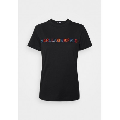 Kobiety T_SHIRT_TOP | KARL LAGERFELD SMALL LOGO - T-shirt z nadrukiem - black/czarny - ES66967