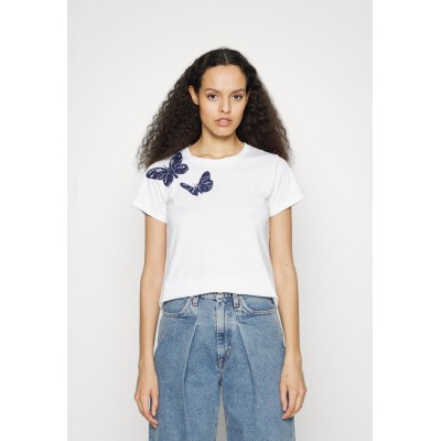 Kobiety T_SHIRT_TOP | kate spade new york SPRING FLIGHT EMBROIDERED TEE - T-shirt basic - fresh white/mleczny - EQ90959