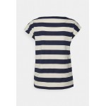 Kobiety T SHIRT TOP | Lauren Ralph Lauren GRAPHIC COTTON-BLEND TEE - T-shirt basic - french navy/mascarpone cream/granatowy - RR70576