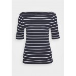Kobiety T SHIRT TOP | Lauren Ralph Lauren STRIPED BOATNECK TOP - T-shirt z nadrukiem - navy/white/granatowy - TT48230