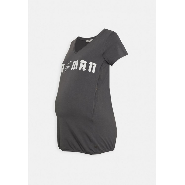Kobiety T SHIRT TOP | LOVE2WAIT NURSING - T-shirt z nadrukiem - anthracite/ciemnoszary - QR52149