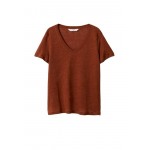 Kobiety T SHIRT TOP | Mango T-shirt basic - rudy/pomarańczowy - FC42711