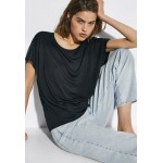 Kobiety T SHIRT TOP | Massimo Dutti T-shirt basic - black/czarny - ZL16132