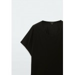 Kobiety T SHIRT TOP | Massimo Dutti T-shirt basic - black/czarny - ZL16132
