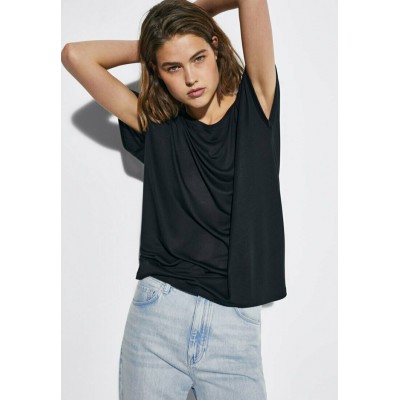 Kobiety T_SHIRT_TOP | Massimo Dutti T-shirt basic - black/czarny - ZL16132