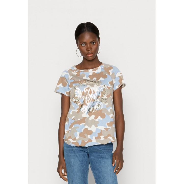 Kobiety T SHIRT TOP | Mos Mosh SELENE CAMO TEE - T-shirt z nadrukiem - ecru/beżowy - SX39075