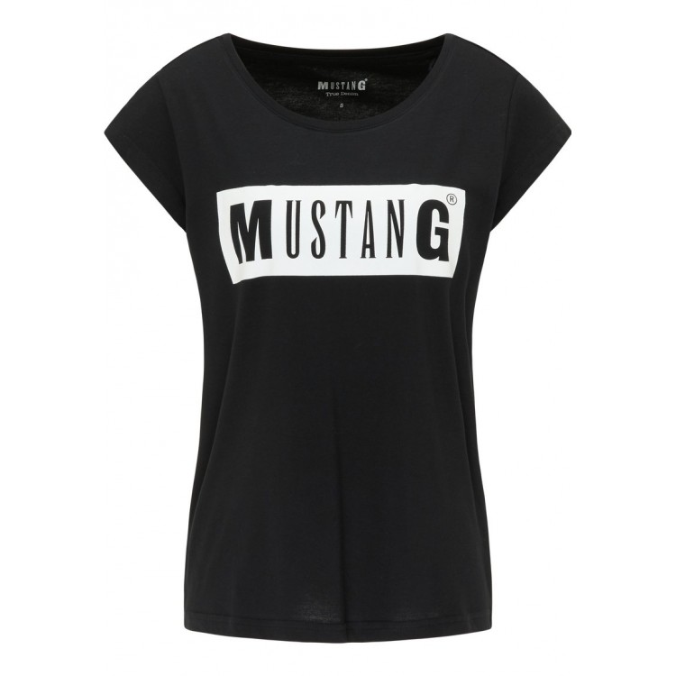Kobiety T SHIRT TOP | Mustang T-shirt z nadrukiem - schwarz/czarny - VY99528