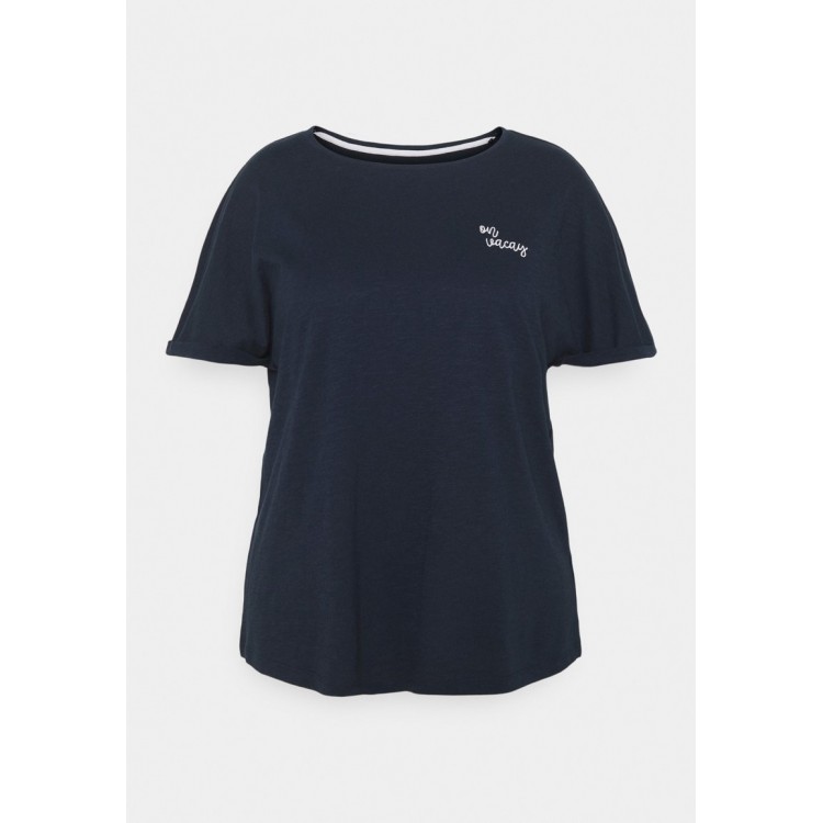 Kobiety T SHIRT TOP | MY TRUE ME TOM TAILOR CHEST EMBROIDERY - T-shirt z nadrukiem - sky captain blue/granatowy - BQ49485