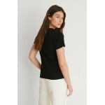 Kobiety T SHIRT TOP | NA-KD MIT V AUSSCHNITT - T-shirt basic - black/czarny - LJ90954