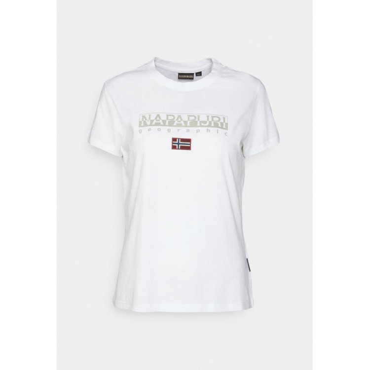 Kobiety T SHIRT TOP | Napapijri AYAS - T-shirt z nadrukiem - bright white/biały - RW82797