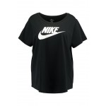 Kobiety T SHIRT TOP | Nike Sportswear FUTURA PLUS - T-shirt z nadrukiem - black/white/czarny - JA34484