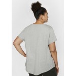 Kobiety T SHIRT TOP | Nike Sportswear FUTURA PLUS - T-shirt z nadrukiem - dark grey heather/black/szary - LT32848