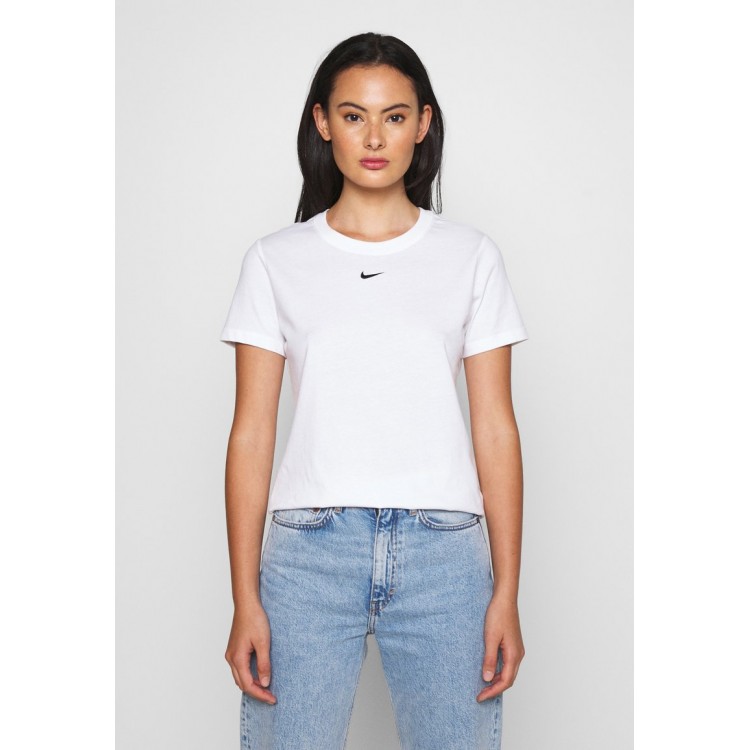 Kobiety T SHIRT TOP | Nike Sportswear TEE CREW - T-shirt basic - white/black/biały - SK79247
