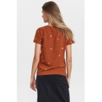 Kobiety T SHIRT TOP | Nümph NUAYOE - T-shirt z nadrukiem - caramel cafe/brązowy - ZC31825