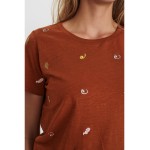 Kobiety T SHIRT TOP | Nümph NUAYOE - T-shirt z nadrukiem - caramel cafe/brązowy - ZC31825