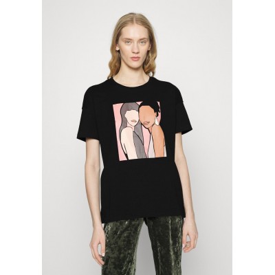 Kobiety T_SHIRT_TOP | ONLY ONLFRIDA LIFE OVERSIZE BOX  - T-shirt z nadrukiem - black/czarny - VH87391