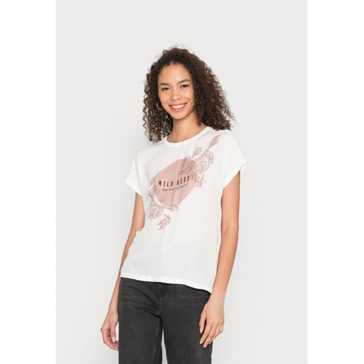 Kobiety T SHIRT TOP | ONLY ONLHOPE BAT BOX - T-shirt z nadrukiem - cloud dancer/biały - LR49985