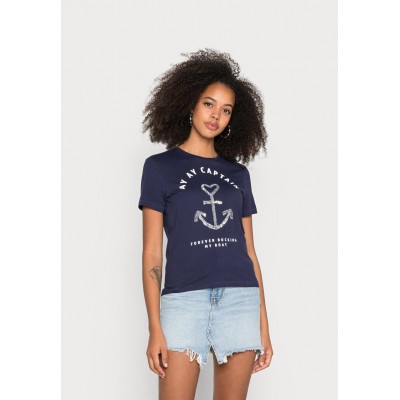 Kobiety T_SHIRT_TOP | ONLY ONLKITA ANCHOR - T-shirt z nadrukiem - evening blue/granatowy - MZ65503
