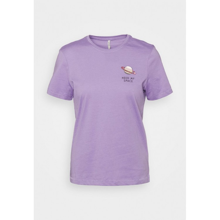Kobiety T SHIRT TOP | ONLY ONLKITA PLANET - T-shirt z nadrukiem - chalk violet/fioletowy - SN96273